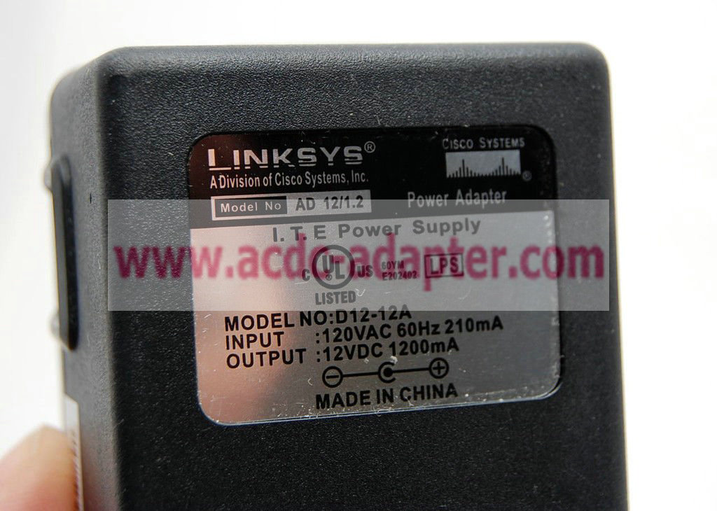 New 12VDC 1200mA D12-12A Power Adapter for Linksys WRT54G WRT300N WRTP54G Router - Click Image to Close